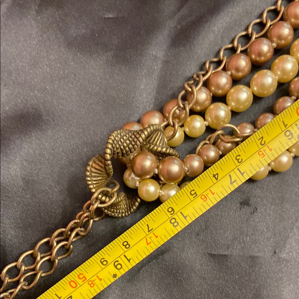 Talbots Elegant Silver, Pearl and Bronze Beaded Necklace - Picture 10 of 11